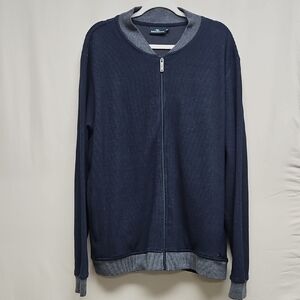 NWT Rodd & Gunn Men’s 2XL Full Zip Sweater Navy Blue Cotton